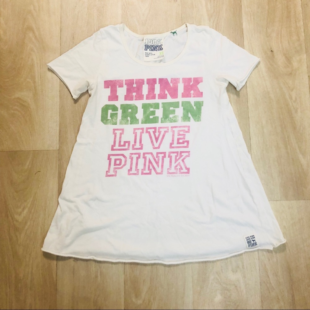 PINK Green White Tee